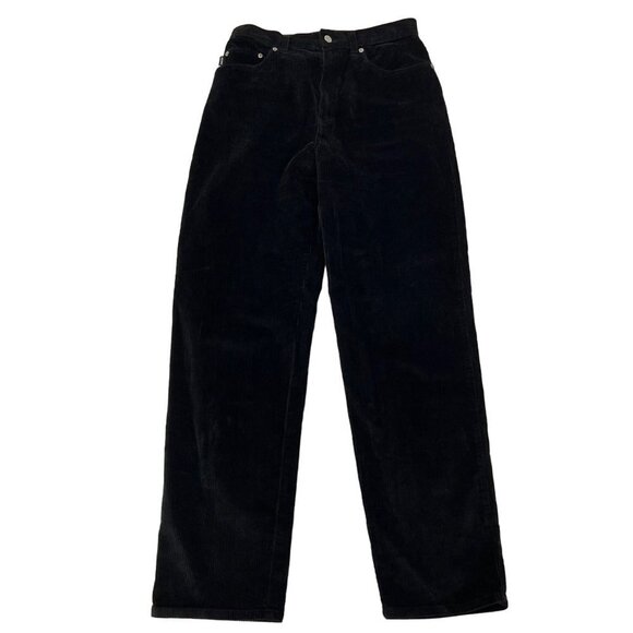 Ralph Lauren High Rise Straight Leg Women’s Black Corduroy Pants Size 10 - Picture 1 of 9